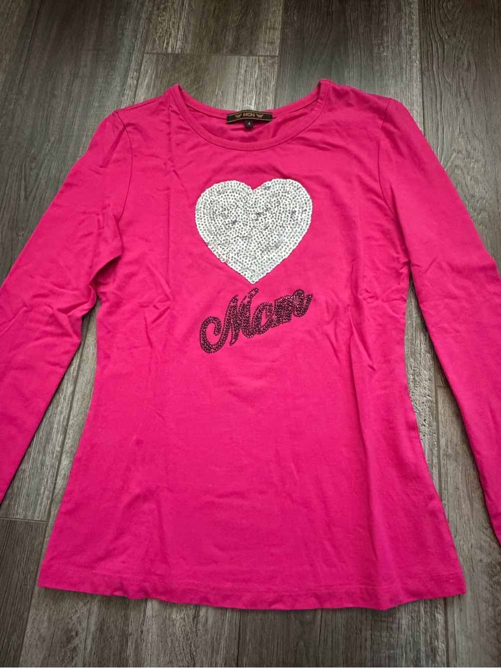 MCM  Long-Sleeve Top with Sequin Heart